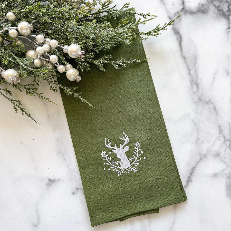 Stag with Holly Berries Towel