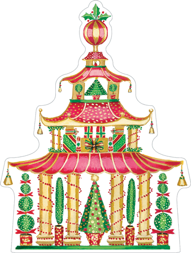 Christmas Pagoda Gift Tag 4/Pk