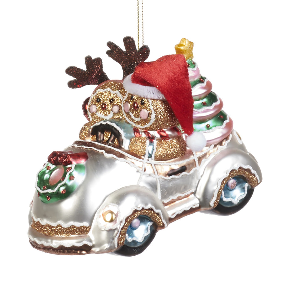 Gingerbread in Car Ornament