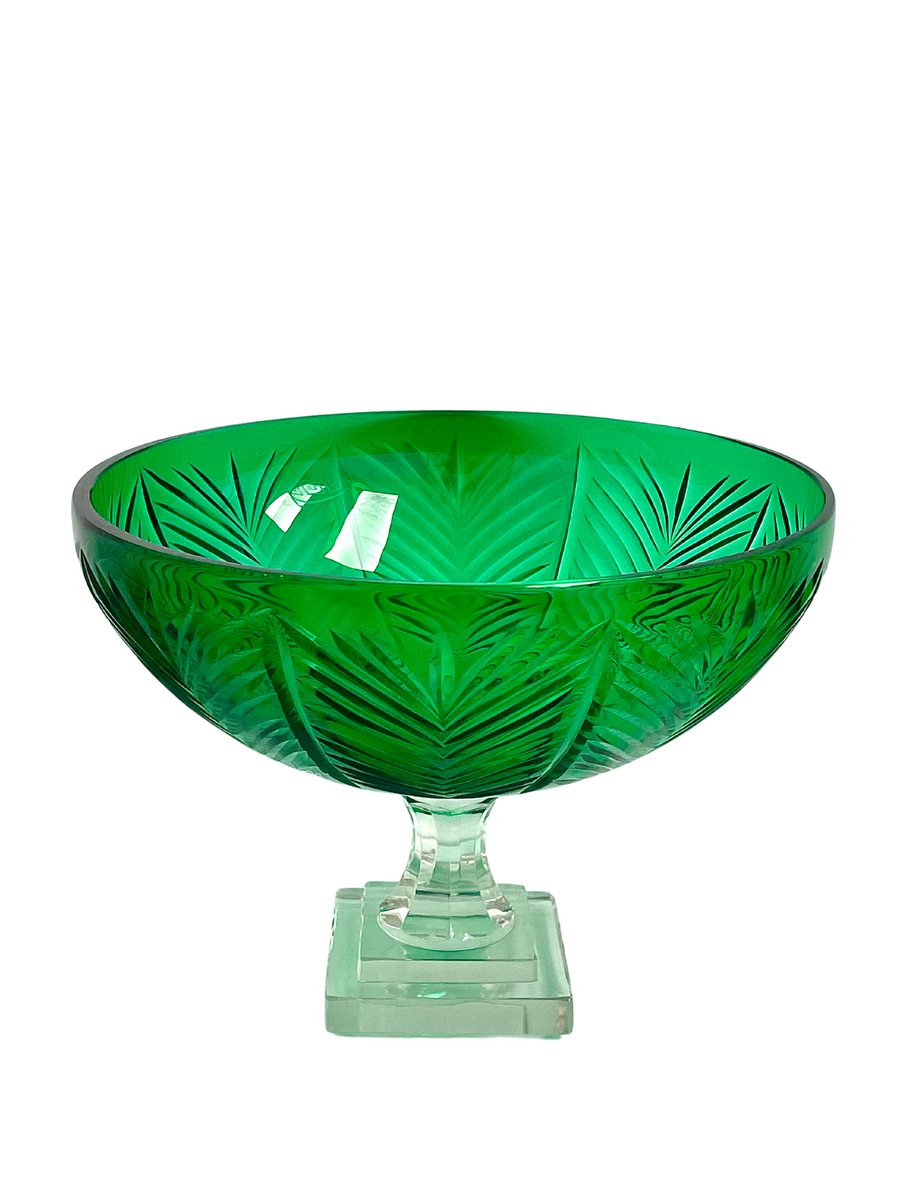 Green Medium Pedestal Bowl