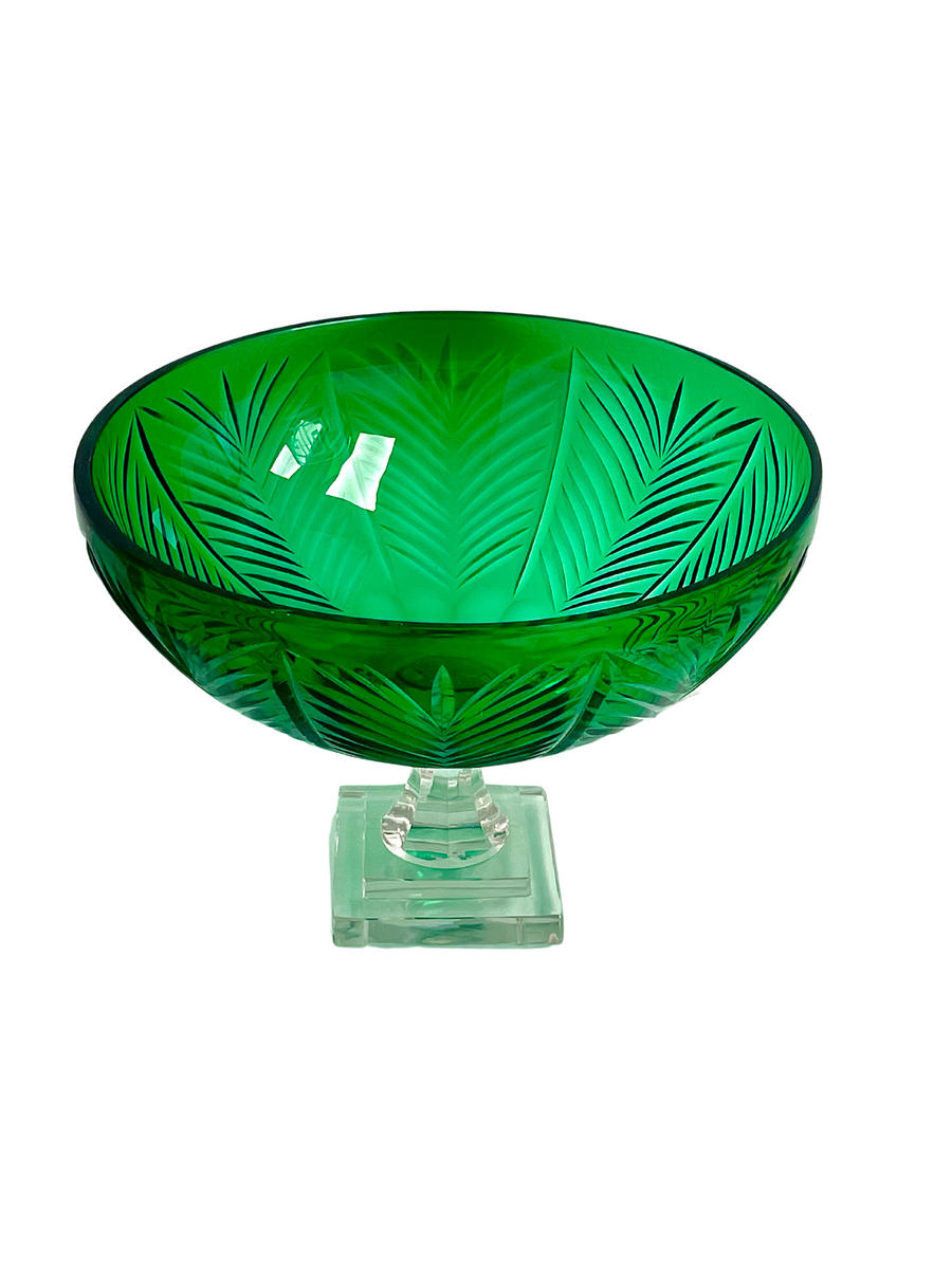 Green Medium Pedestal Bowl