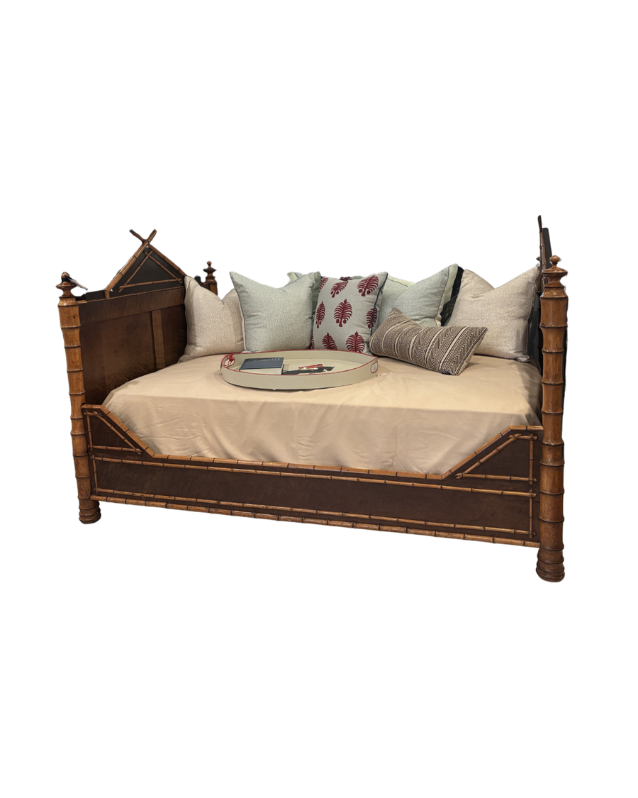 Antique Daybed with Bamboo Accents
