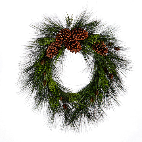 Long Needle Pine and Pinecone Wreath