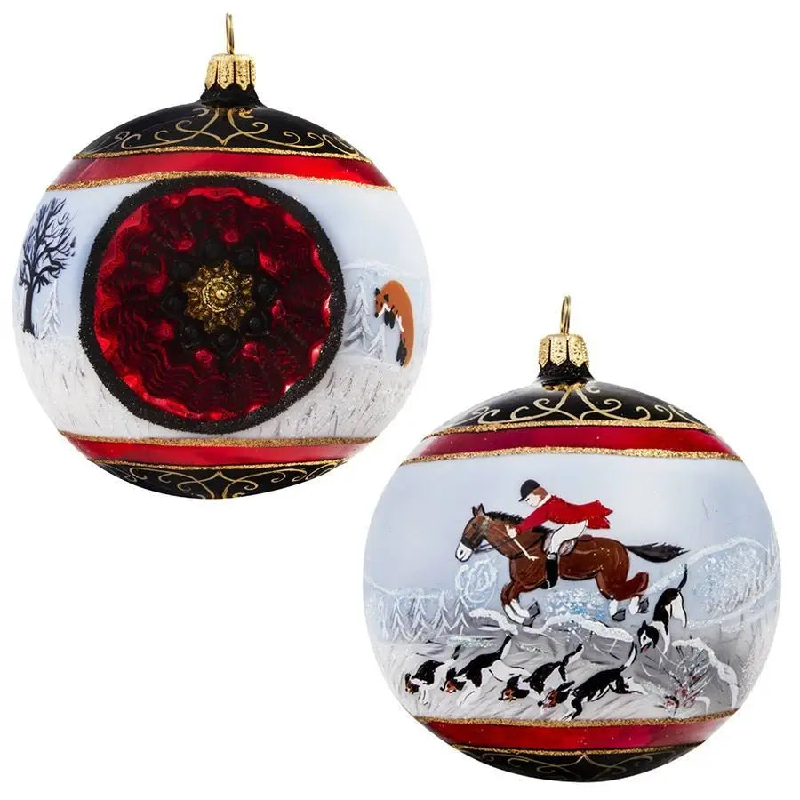 Wintery Fox Hunt Reflector Ball