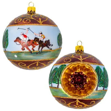 Polo Ponies Reflector Ball Ornament