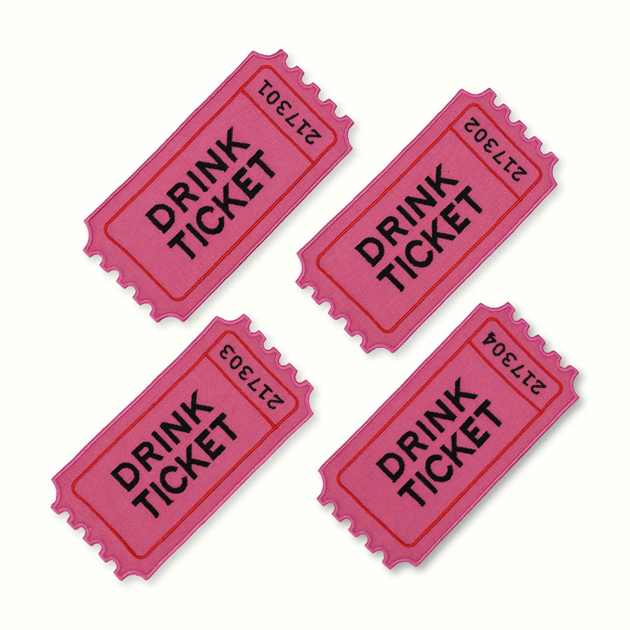 Drink Ticket Cocktail Napkin Set/4