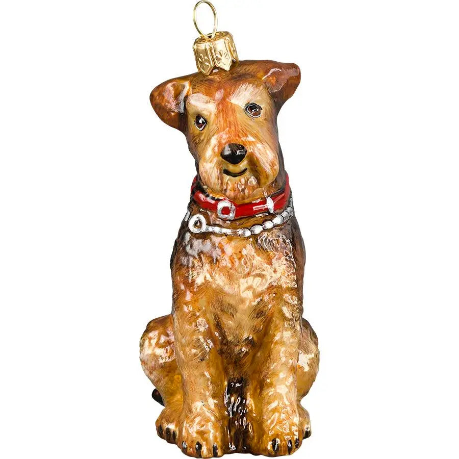 Airedale Handmade Glass Ornament