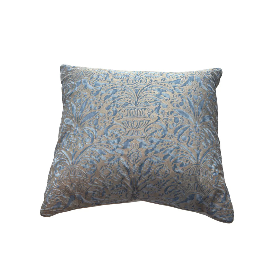 Campanelle Fortuny Pillow in Blue and Silvery Gold