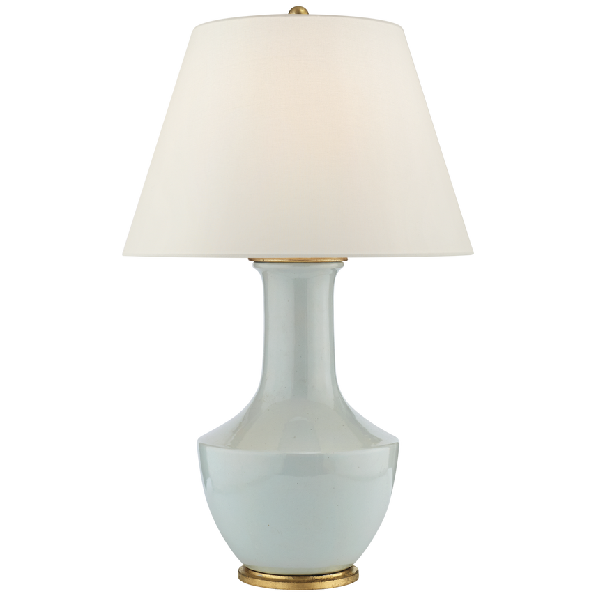 Lambay Table Lamp in Ice Blue with Linen