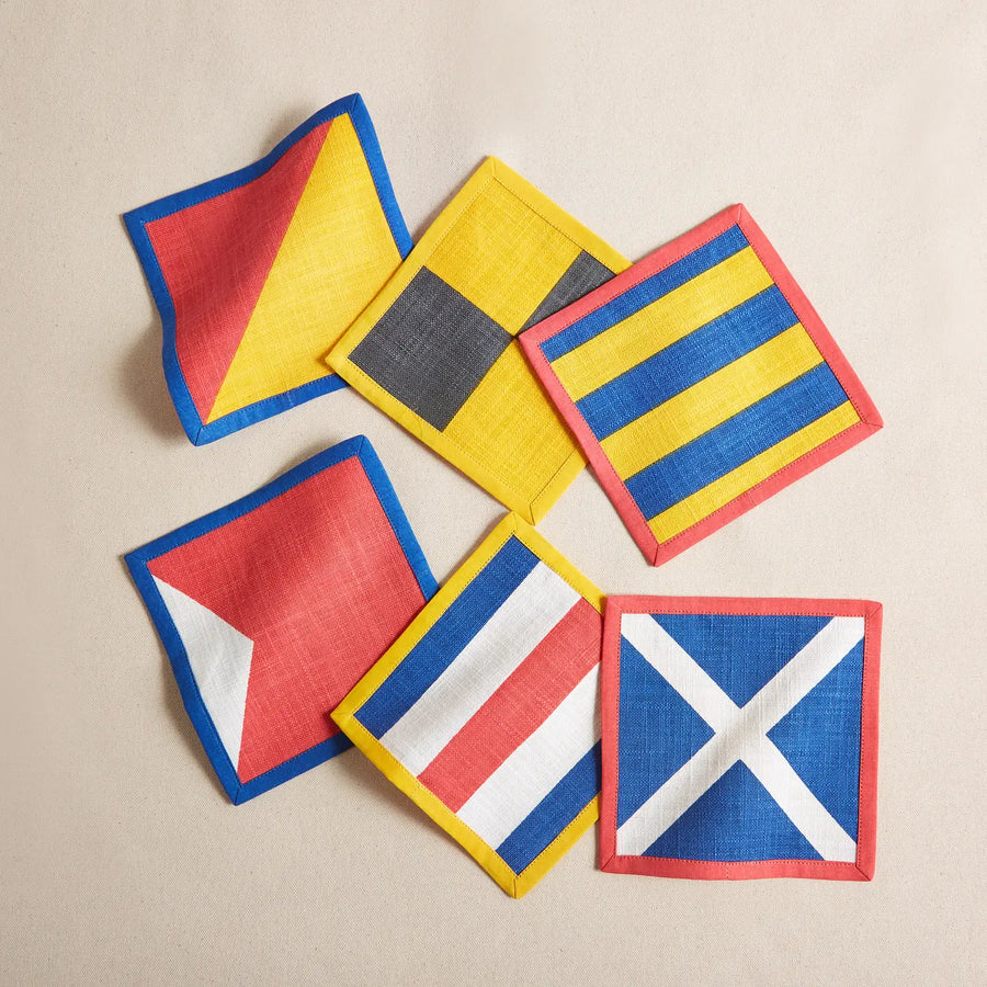 Maritime Cocktail Napkins/Set of 6