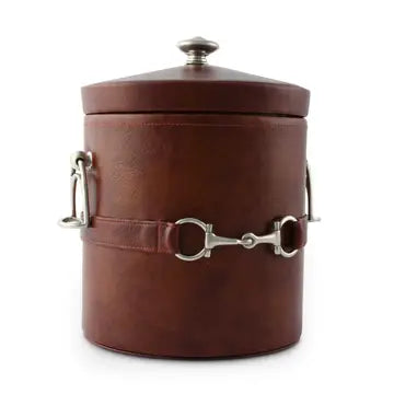 Equestrian Horse Bit Leather Ice Bucket