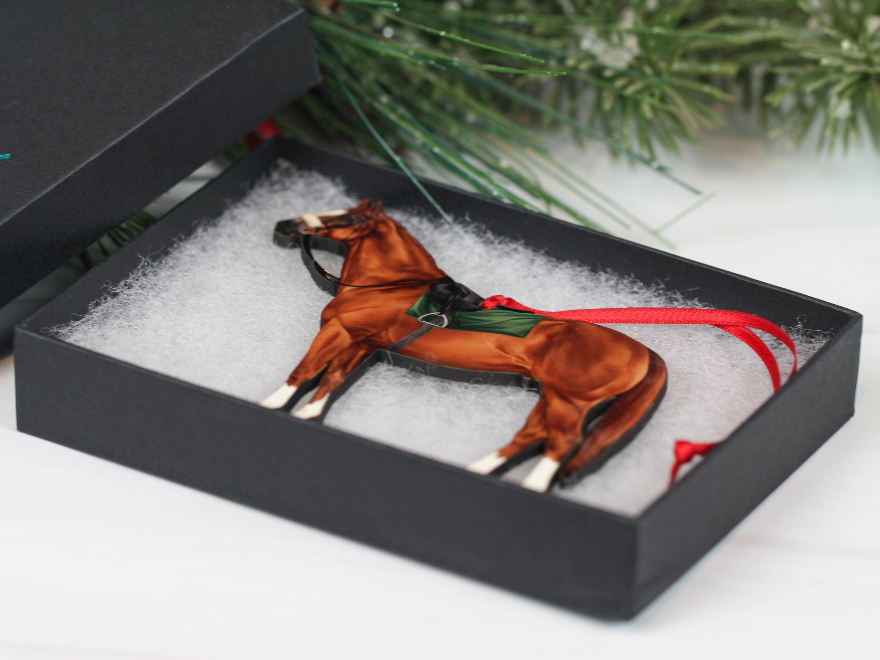 Thoroughbred Race Horse Ornament - Chestnut Horse Racing Gift