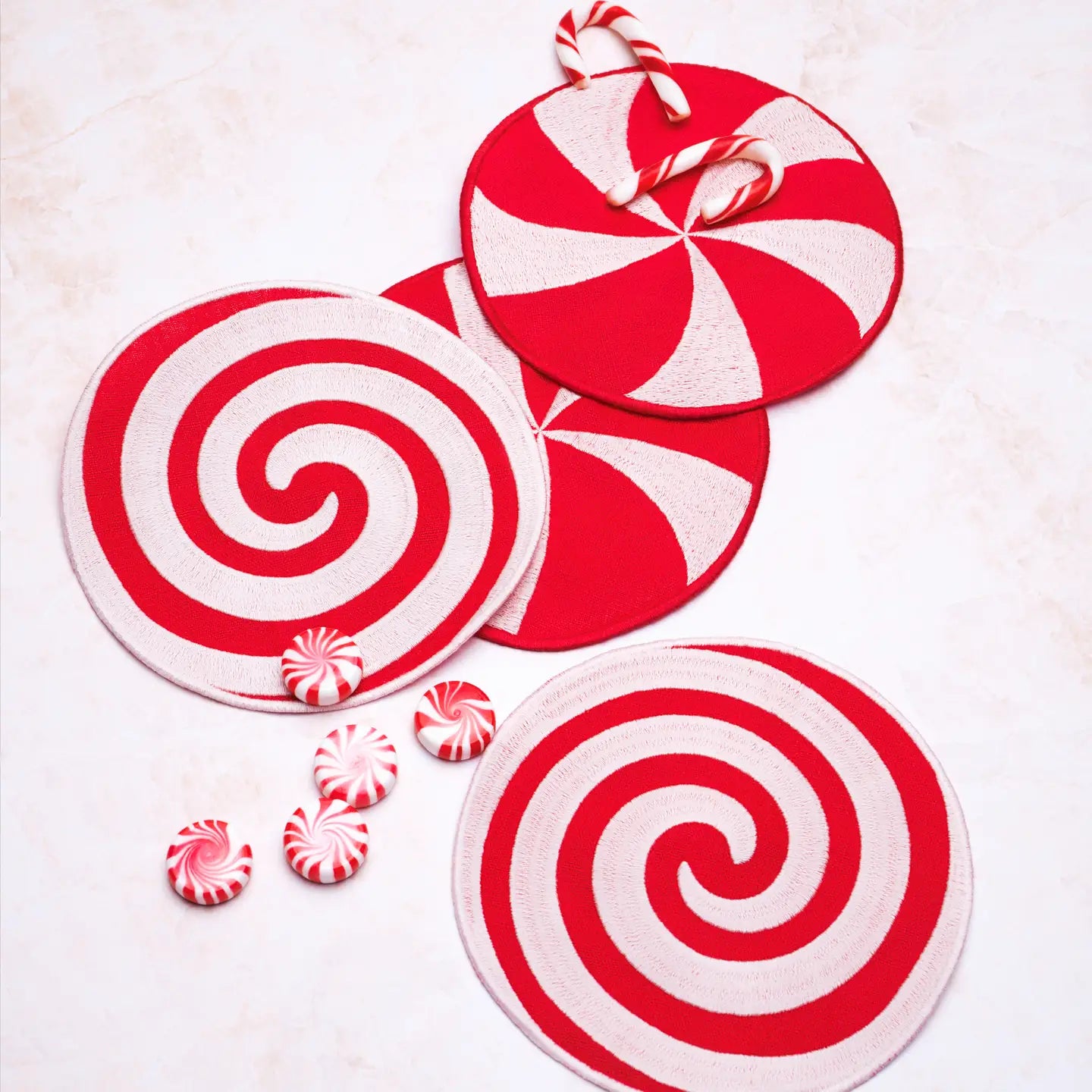 Peppermint Cocktail Napkins Set/4