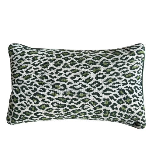 Green Leopard Lumbar Pillow