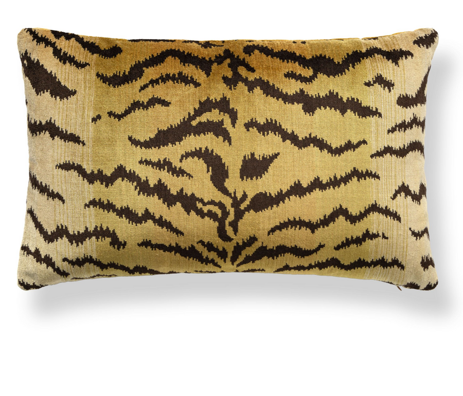 Tiger Velvet Lumbar Pillow