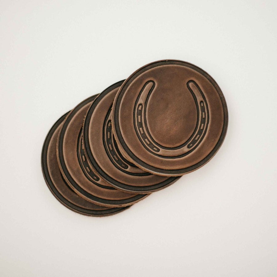 Leather Horseshoe Coasters