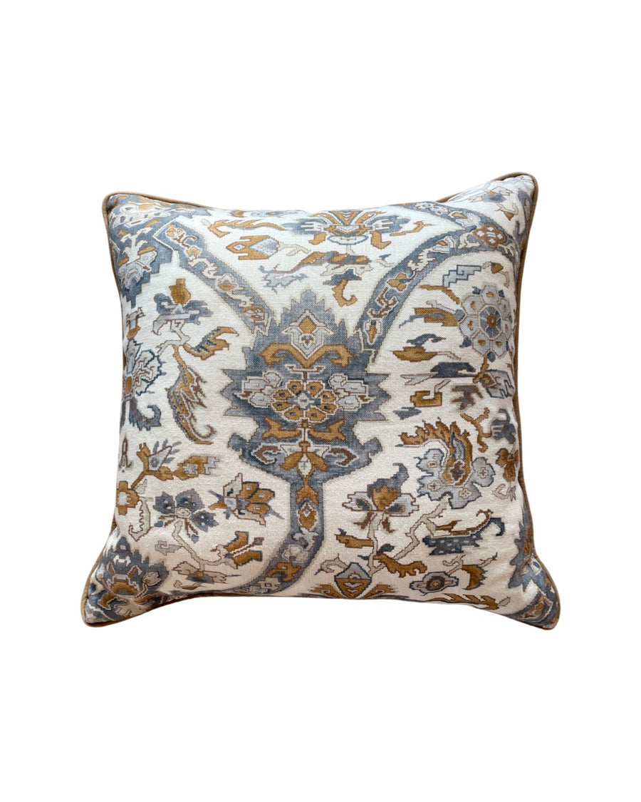 Blue, Gold, and Ivory Pillow