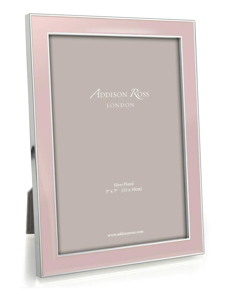 Enamel Picture Frame with Silver Trim
