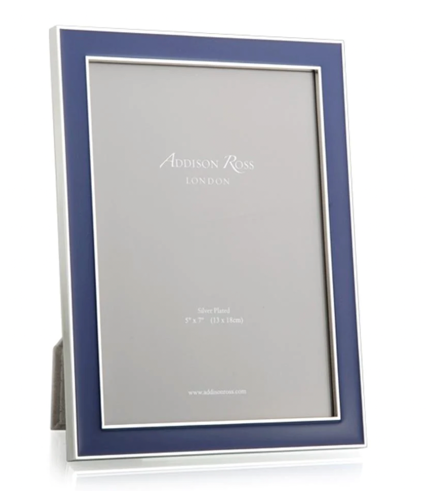 Enamel Picture Frame with Silver Trim