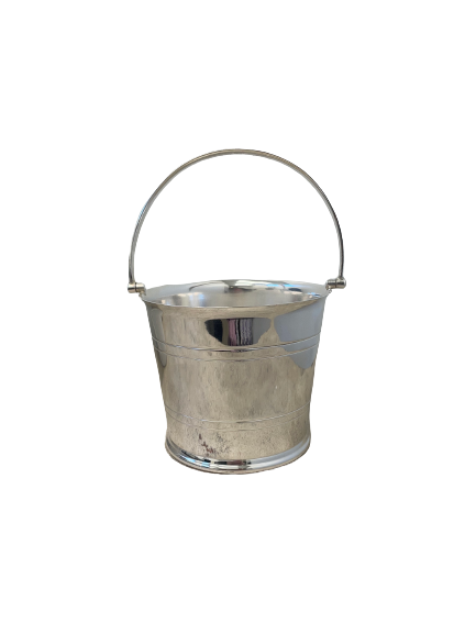 Hôtel Silver Ribbed Banding Ice Pail with Hinged Handle
